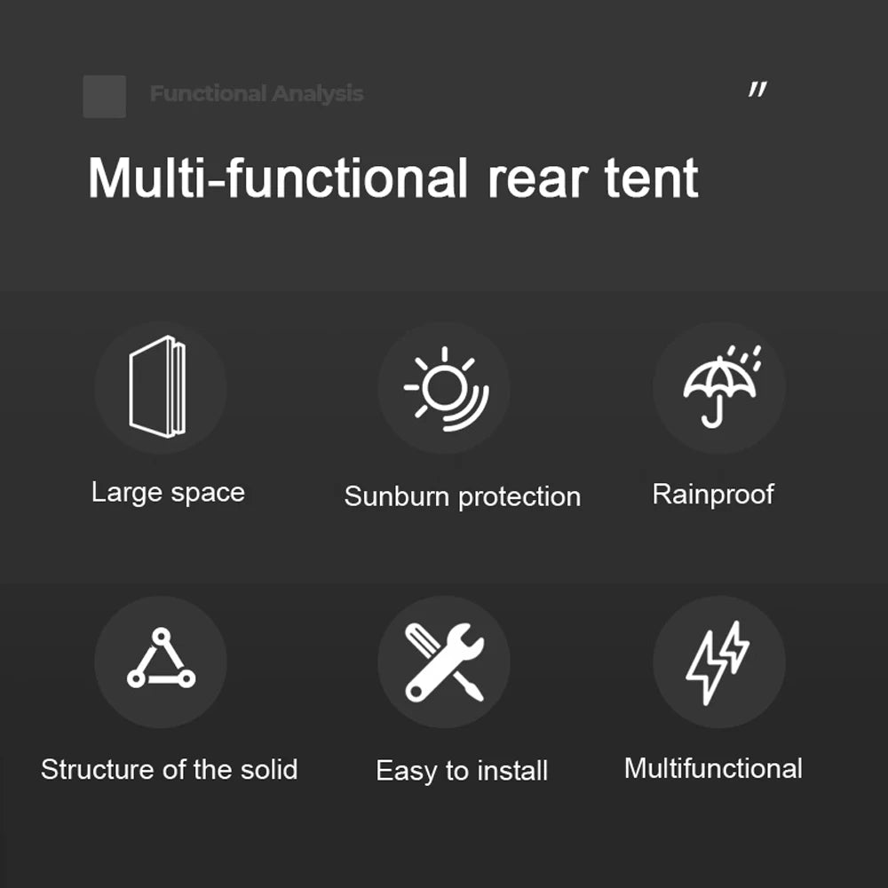 Camping Car Rear Tent Outdoor Car Trunk Tent w Canopy Car Trunk Extension Tent Sunshine-Proof Camping Equipment Travel Supples