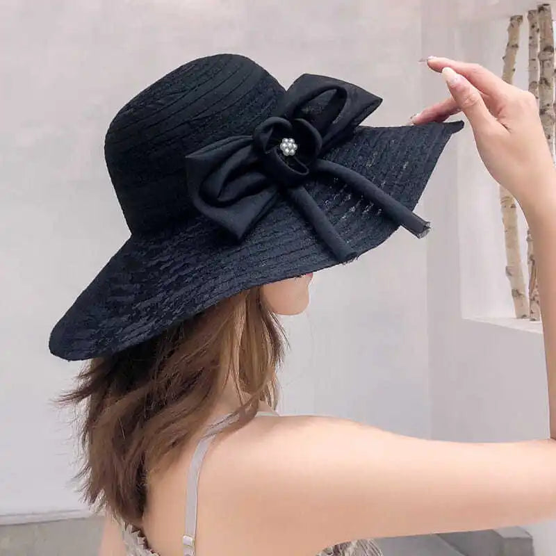 Hats for women in summer, beach hats, seaside outings, face covering, sun protection, large brim sun hats, foldable sun hats