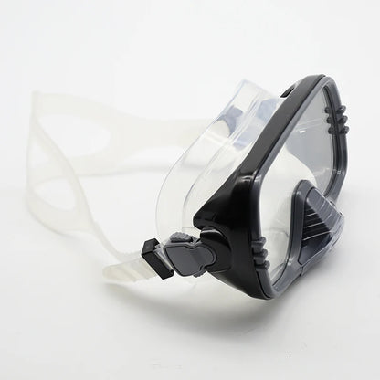 Large Frame Diving Mask with Drain Valve | HD Tempered Glass Lens & Adjustable Silicone Strap,Swim Goggles,buceo, 수영,스노클링,