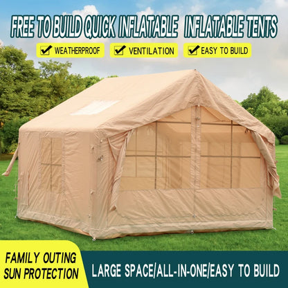 Outdoor Outdoor Camping Style Inflatable Tent Overnight Rainproof Thickeneded Camping Style Outdoor Cabin Roof 8 Square Meters