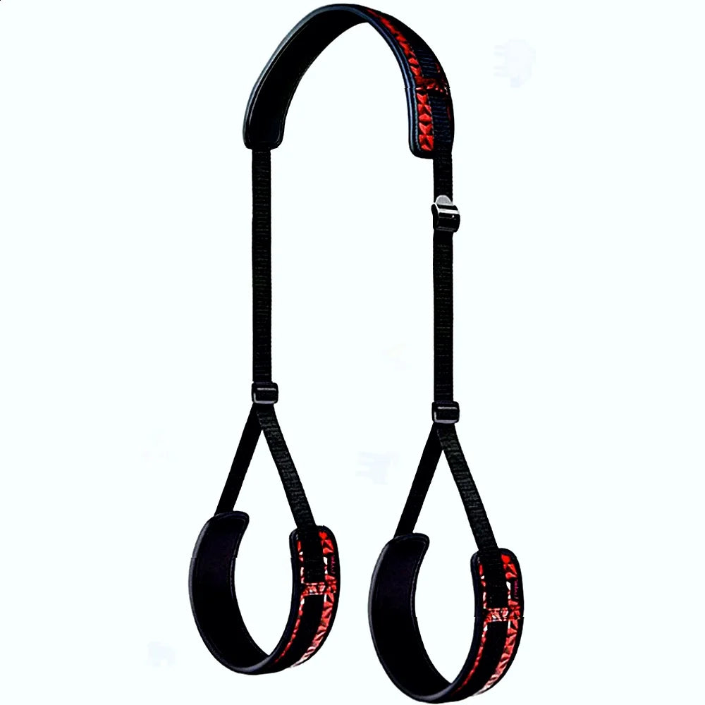 Sex Swing Bondage Kit Utilizes Thigh Restraint Sling Mechanisms To Ensure Secure Leg Binding For Adult Slave Roleplay Scenarios