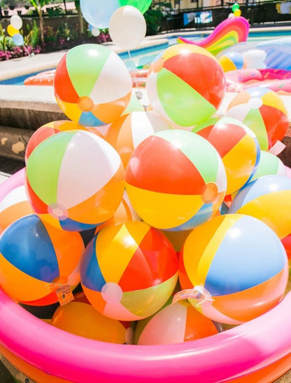 Inflatable Beach Balls Rainbow Color Pool Ball Swimming Pool Water Games for Kids Birthday Gifts Summer Party Favors Volleyball
