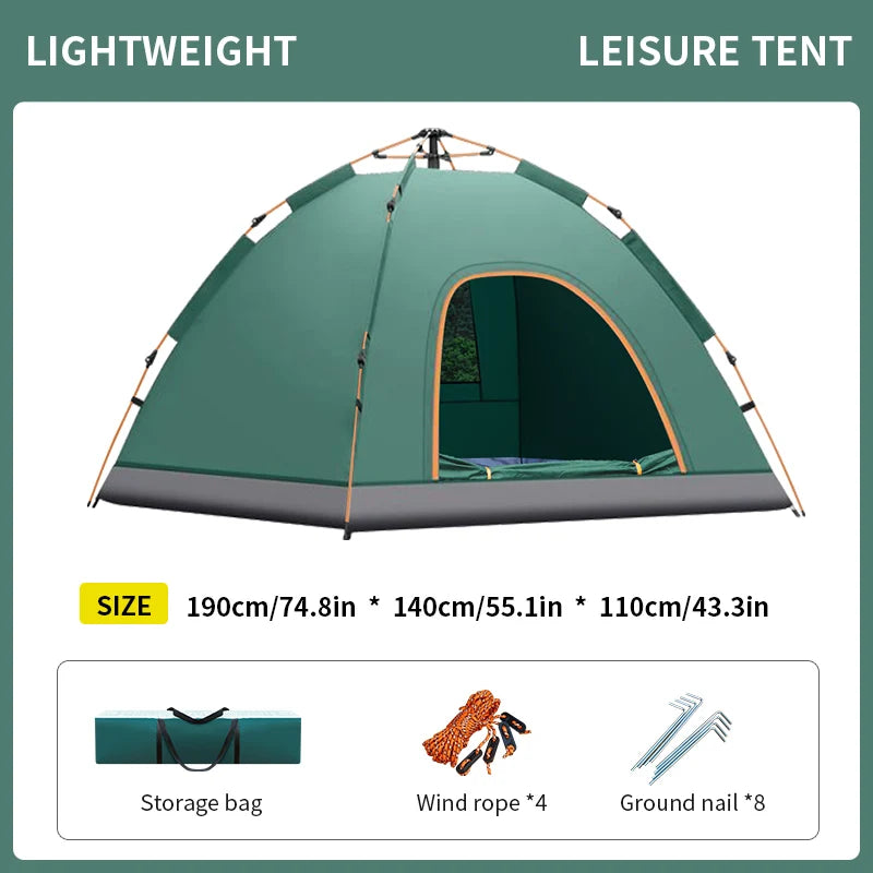 1 Outdoor Camping Tent for Overnight Stay, Fully Automatic, Quick Setup, No Assembly, Foldable, Double Layer