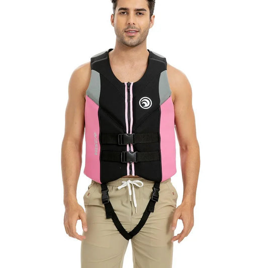 Life Jacket Adult Neoprene Life Vest Surf Raft Kayak Fishing Jet Ski Vest Water Sport Swimming Rescue Super Buoyancy Life Jacket