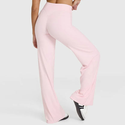 Straight Sports Leggings For Women's Fitness Sportswear Hips Without Embarrassment Yoga Pants Breathable Wide-leg Pants