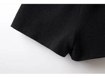 Tweed Wide Leg Shorts Skirts Women Chic Empire All-match Button Minority Elegant A-line Autumn Winter Thick Popular Daily Female