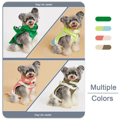 Dog Life Jacket Enhances Buoyancy Adjustable for Safe Fit to Pet Body Swimming Rowing Surfing Pet Flotation Vest