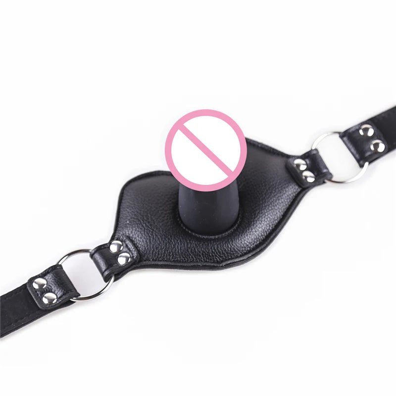 Adult Sex Products Silicone Dildos Gag  Leather Harness Open Mouth Gag Bondage BDSM Sex Toys for Couple Adult Games Erotic Toys