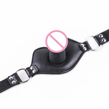 Adult Sex Products Silicone Dildos Gag  Leather Harness Open Mouth Gag Bondage BDSM Sex Toys for Couple Adult Games Erotic Toys