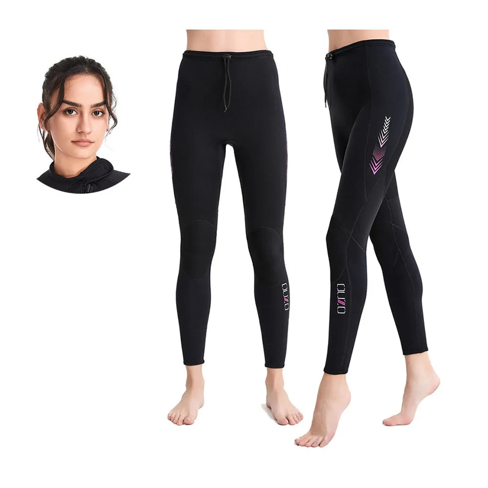 Wetsuit Tops Men and Women Vest 3mm Neoprene Long Sleeve Jacket Surfing Swimming Front Zip Wet Suit for Water Sports Shirt/Pants