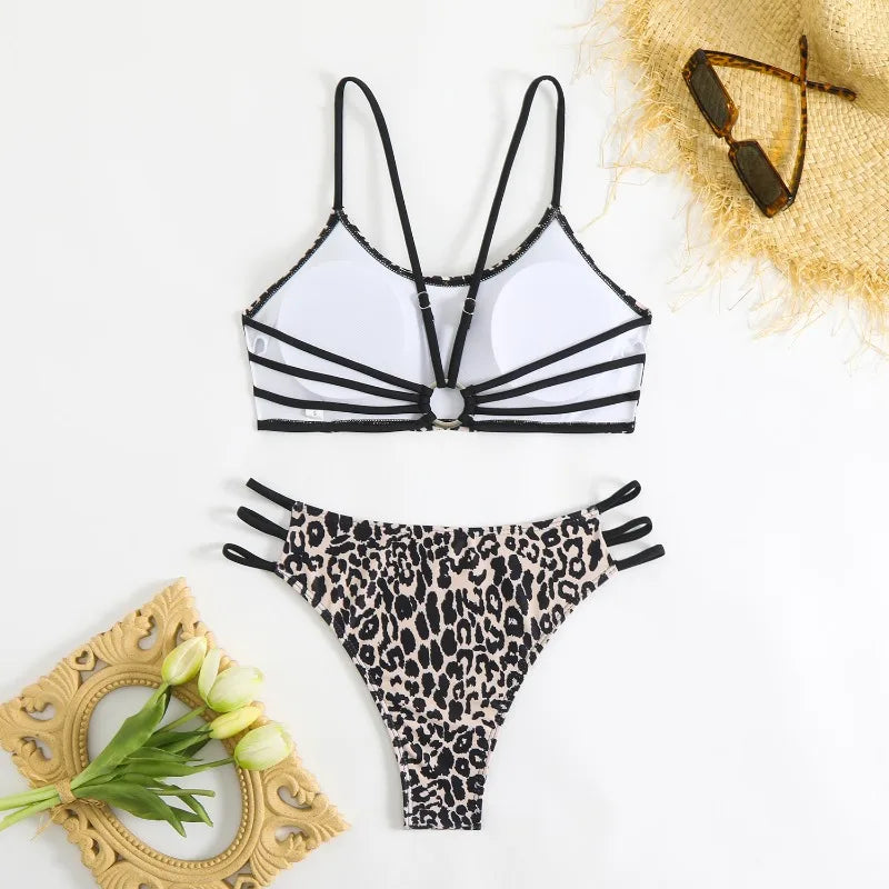 Sexy Leopard Micro Bikini 2025 Women Swimsuit Female Swimwear High Waist Bikinis Sets Brazilian Bandeau Beach Wear Bathing Suit