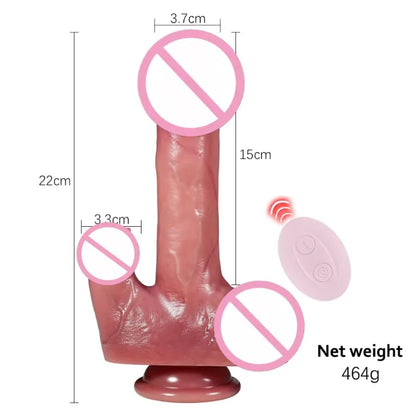 Double-ended dildo. Electric penis. Remote-controlled. Female sex toy. Insertable penis. Anal sex toy. Adult sex toy.