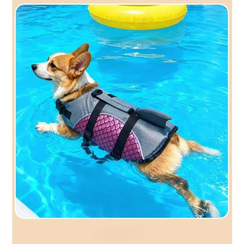 Dog Life Jacket Tear Resistant Dog Life Vest with Rescue Handle Pet Safety Swimsuit Small and Medium-sized Dog Life Jacket