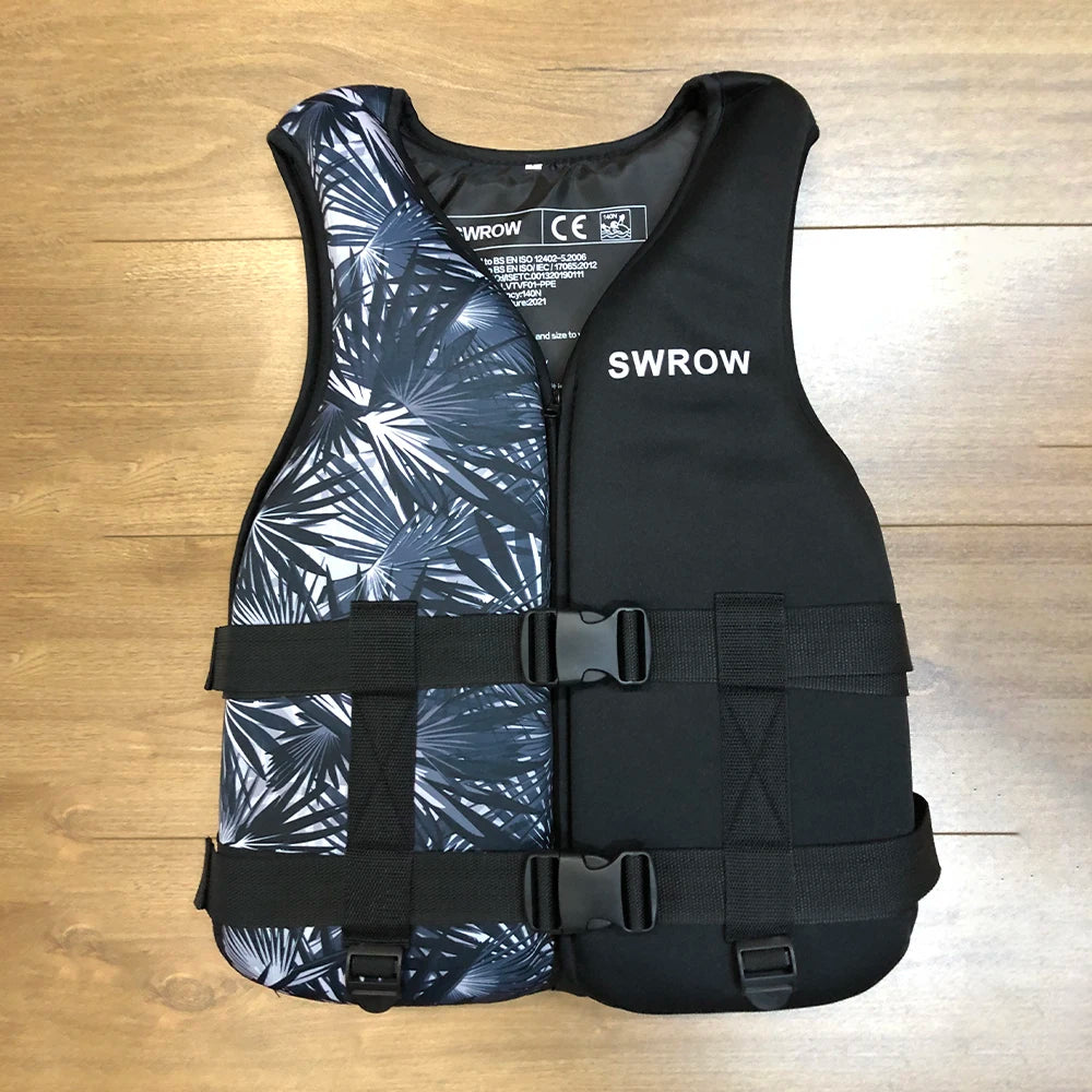 Portable fashion adult children's life jacket neoprene swimming life jacket water sports fishing kayak surfing life jacket 2023