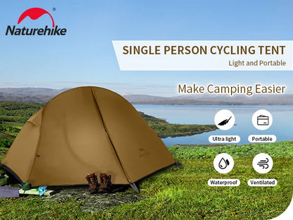 Naturehike 2025 Camping Tent Waterproof Ultralight Portable One Person Nylon Cycling Tent Hiking Backpacking Shelter Tents