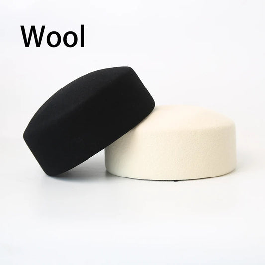 Paris Hats for Women100% WOOL Hard Beret Women Felt Camel Autumn Winter Hat Fedora Fascinator Stewardess Cap Bridal Pillbox Hats