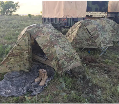 Outdoor Single Camping Tent Ultra light Hiking Tent, Double-layer Marching Camouflage Rainproof Tent trekking Shelter Tent