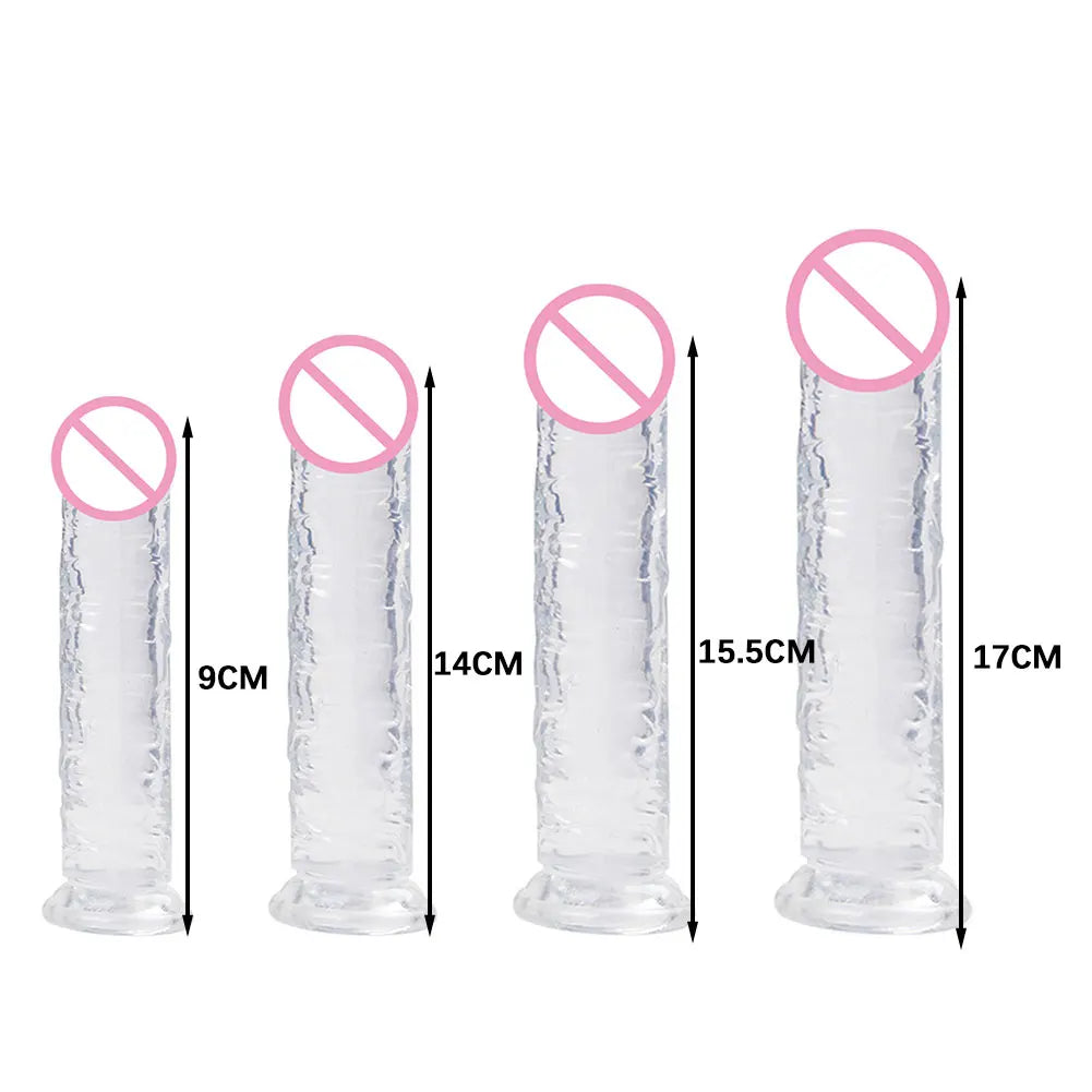Realistic Dildo Adult Toys Transparent Dildo Suction Cup Jelly Women Erotic Sex Toys Soft Clitori Vaginal Masturbators Penis