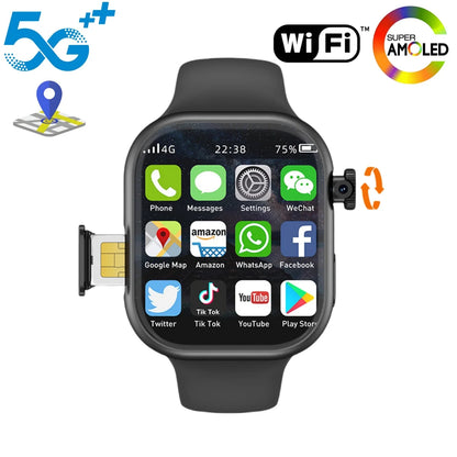 VP19 S10 Smartwatch Men Women Smart Watches With 2.29inch Amoled Screen Rotating Camera GPS WIFI 4G/5G SIM Card Slot Compass NFC