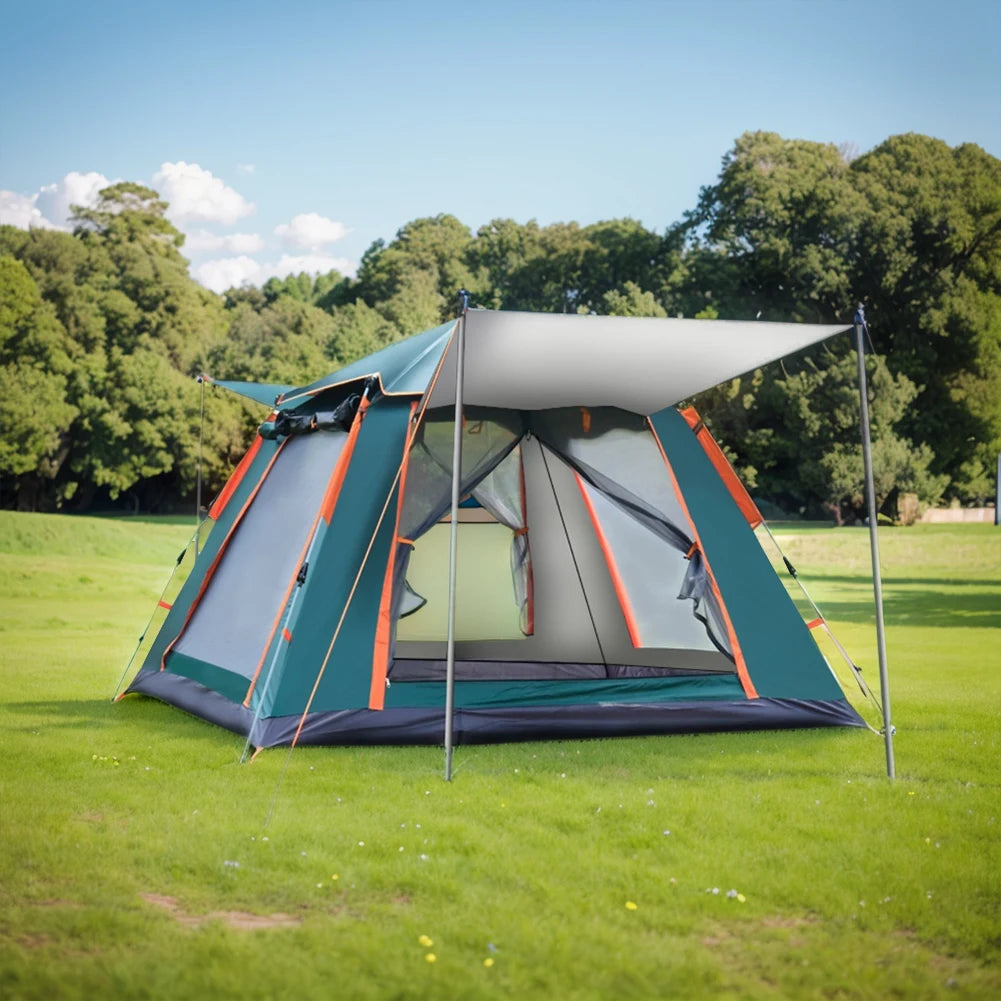 Automatic Camping Tent Sun-Protection Outdoor Folding Tent Waterproof Portable Hexagonal Tent for Family 3-4/4-6 People
