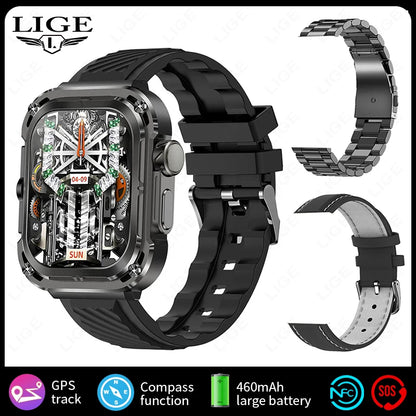 New 2.1" Ultra HD NFC Bluetooth Call Smart Watch Men Compass GPS Track 460mAh Battery Waterproof Smartwatches For women men