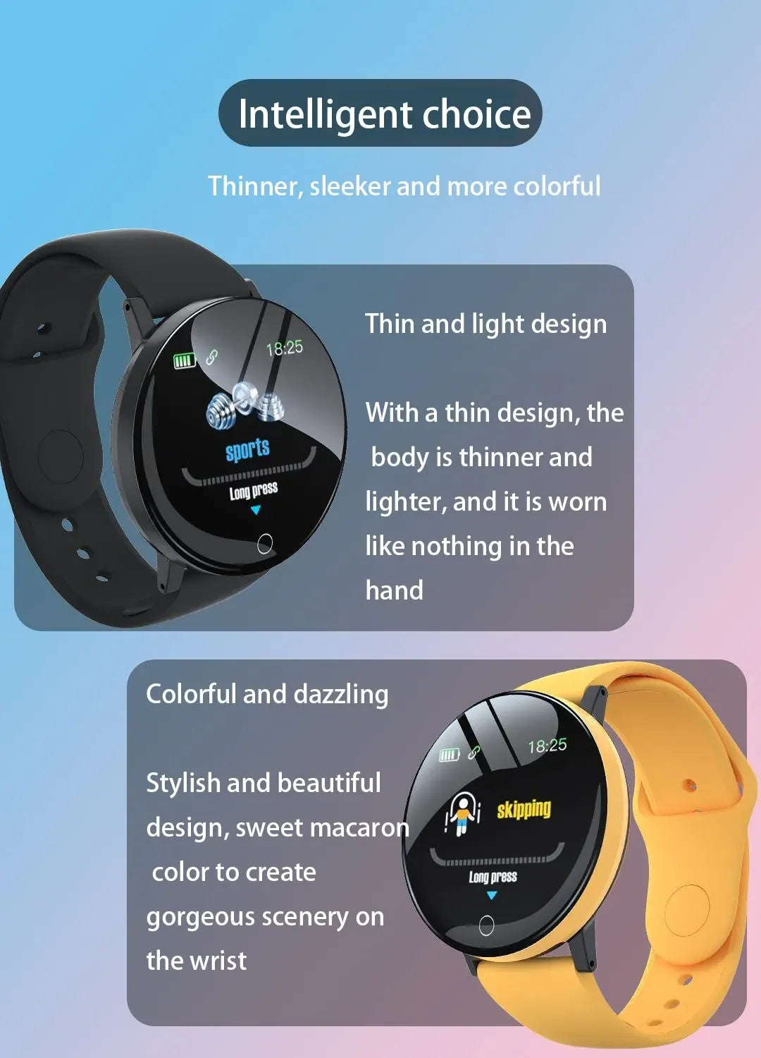 Round Digital Smart Sport Watch for Men and Women, LED, Electronic, Bluetooth, Wrist Watch for Kids, Hours, Dropshipping