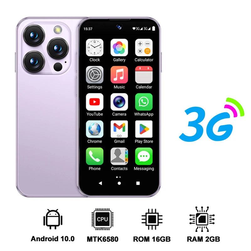 2025 NEW mini Android Smartphone 3.88" HD Display,4G LTE/3G WCDMA,4GB+128GB/2GB+16GB,2000mAh Battery Small Mobile Phone Unlocked