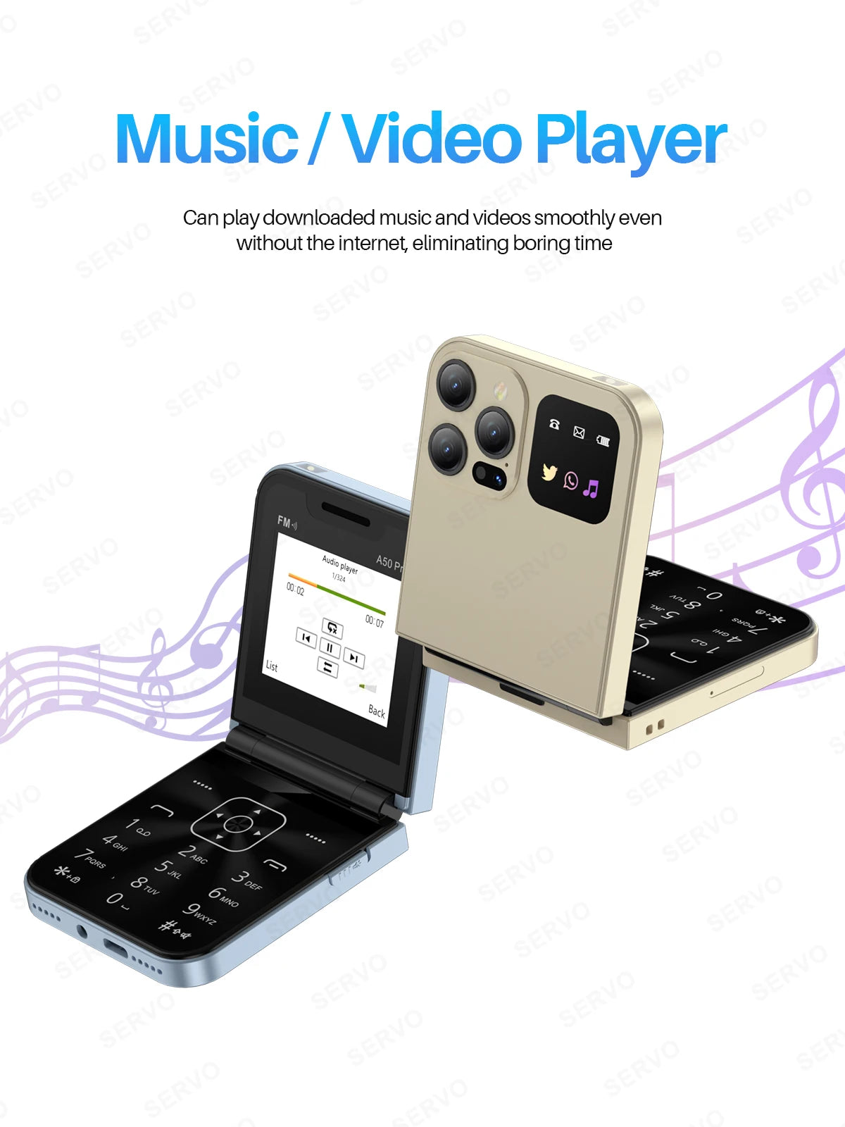 Foldable Mobile Phones Speed Dial 2 SlM Cards 2.4" Display Cellphone Call Recording LED flashlight Blacklist FM Radio Telephones