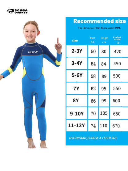 Kids Wetsuit for Boys Girls Toddler  2.5MM Neoprene Long Sleeve Wet Suits for Swimming