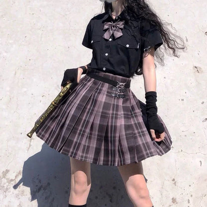 Pleated Skirt Autumn Winter Mini Skirts Womens 2024 Summer Plaid Skirt Tennis Skirt White Sexy Black Skirt Goth School Y2k Jupe