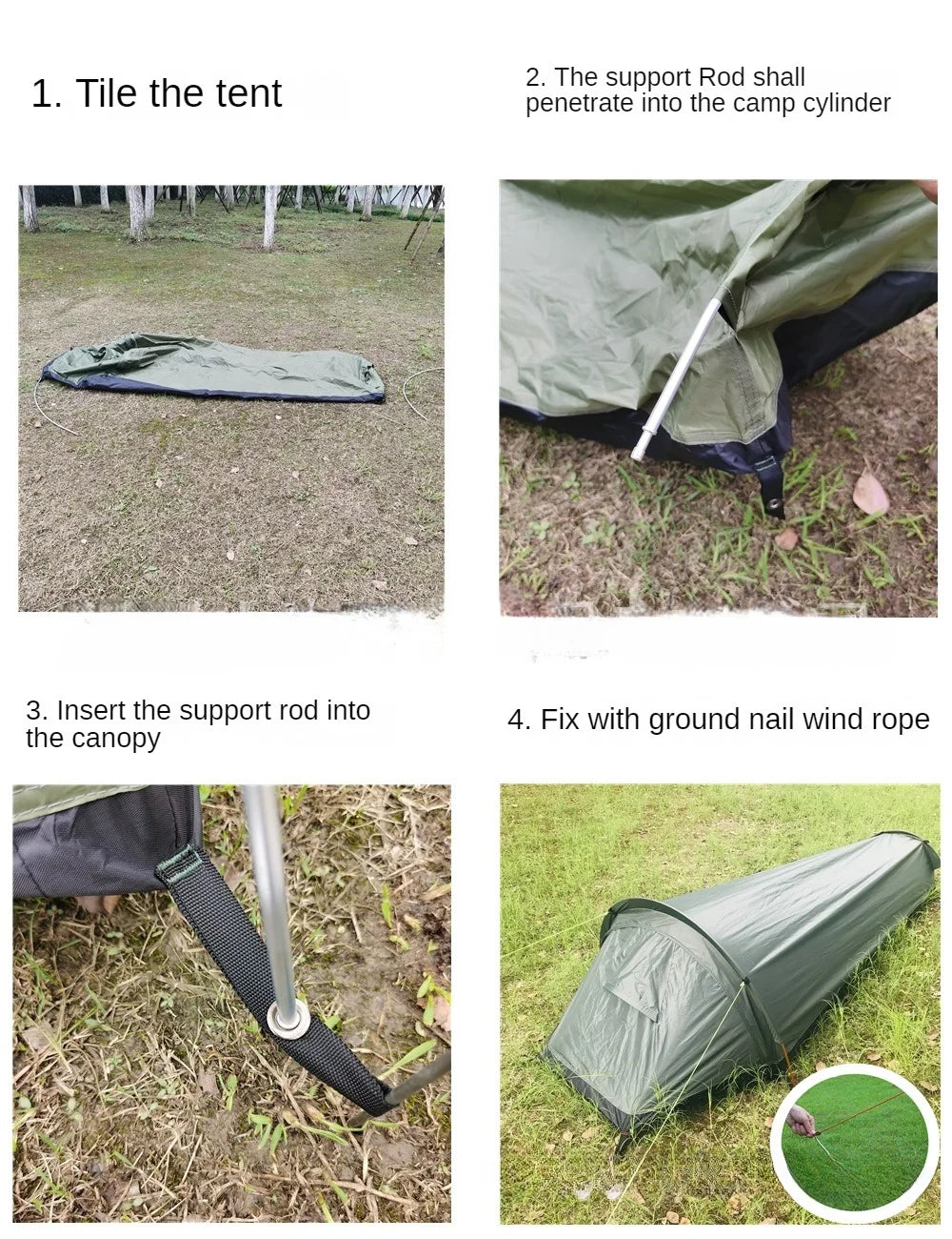 Ultra Light Single Person Camping Small Sleeping Bag Outdoor Portable Tent Mountaineering Equipment Summer Breathable