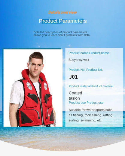 Outdoor Wading Sports Vest Adult Sea Fishing Life Jacket Sea Fishing Wading Multi-pocket Removable Quick-dry Fishing Life Jacket