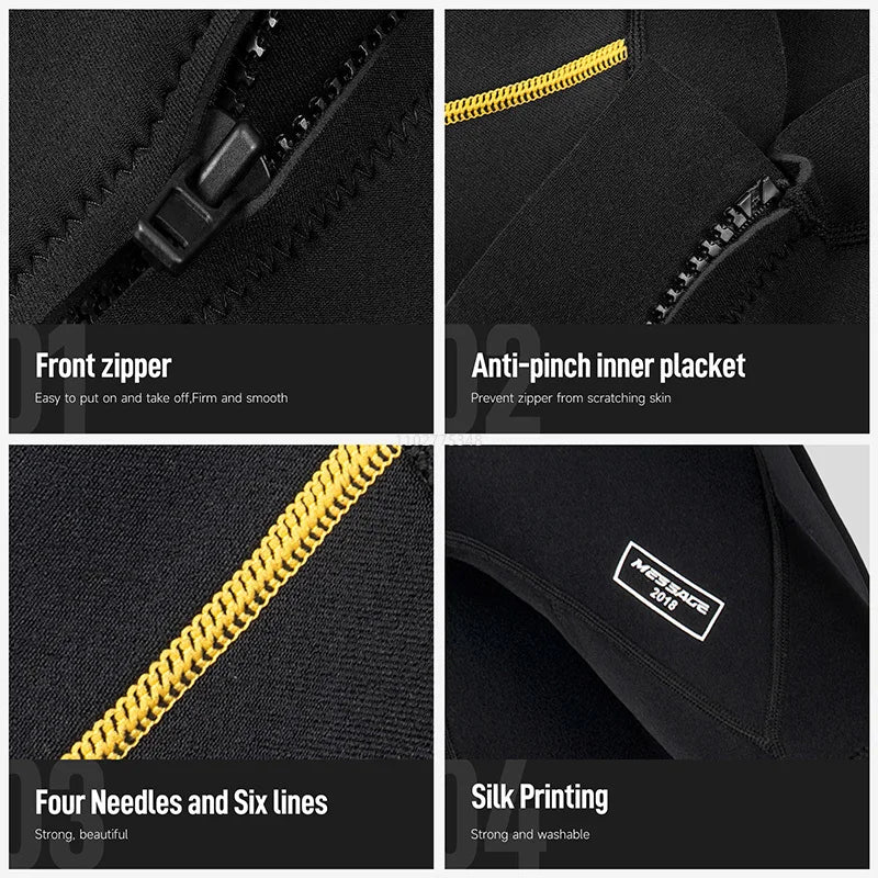 1.5MM Wetsuits for Mens Womens Front Zip Diving Suits Neoprene Short Sleeve Wet Suit for Surfing Diving Swimming Snorkeling