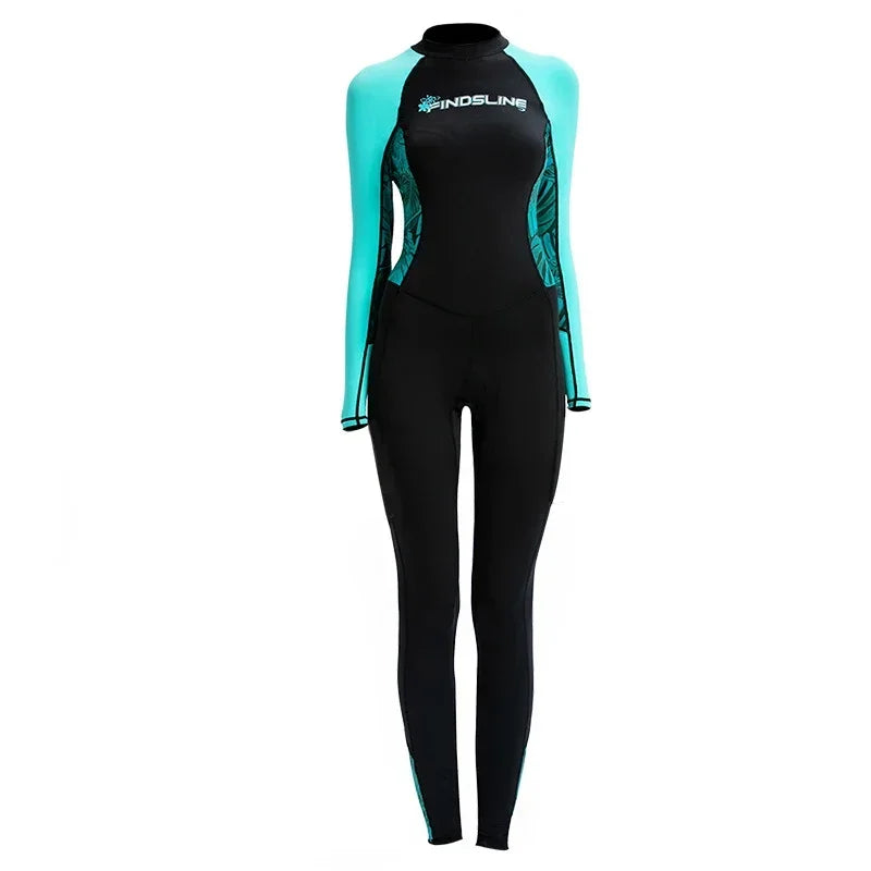 Women's Wetsuit Quick-drying Swimsuit Ladies One-piece Anti-jellyfish Dive Skin Sunscreen Swimming Surfing Snorkeling Rash Guard