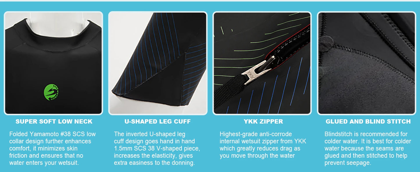 SUMARPO Men Triathlon Wetsuits for Open Water Swimming, 4/2mm Yamamoto Neoprene
