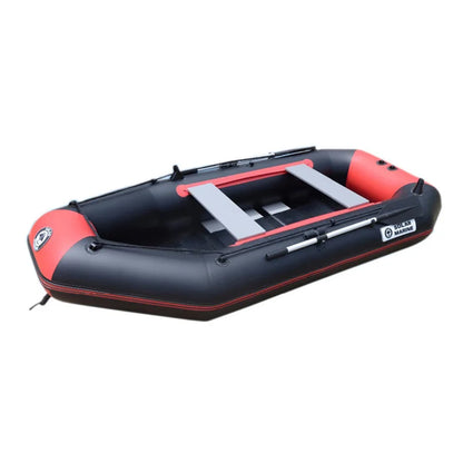 2.7m Wood Floor PVC Inflatable Fishing Kayak 0.9 mm Thick Leisure Rowing Rubber Pontoon Boat Solar Kayak