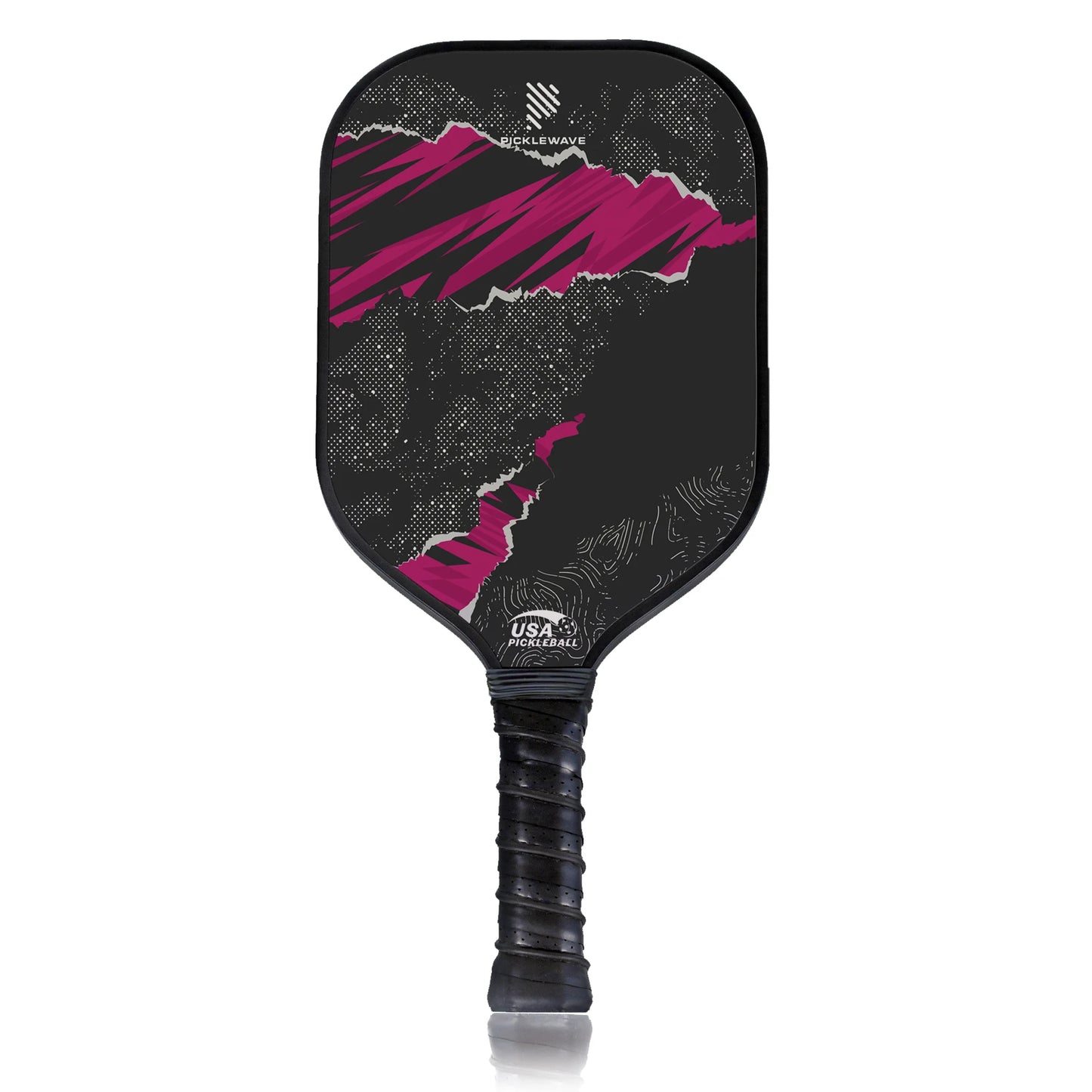 Black Purple Polka Dot USAPA Pickleball Paddle Fiberglass Surface High Grit & Spin Unibody Edgeless Sport Racquet Pickleball