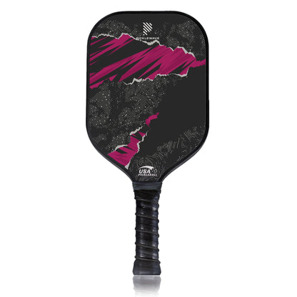 Black Purple Polka Dot USAPA Pickleball Paddle Fiberglass Surface High Grit & Spin Unibody Edgeless Sport Racquet Pickleball