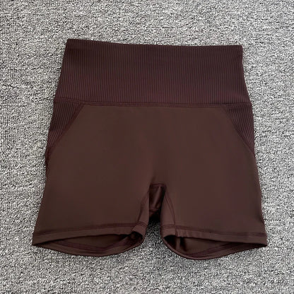High-Waist Yoga Pants Women's Fitness Running Shorts Breathable Quick-Dry Elastic Spring Summer Training Three minutes of pants