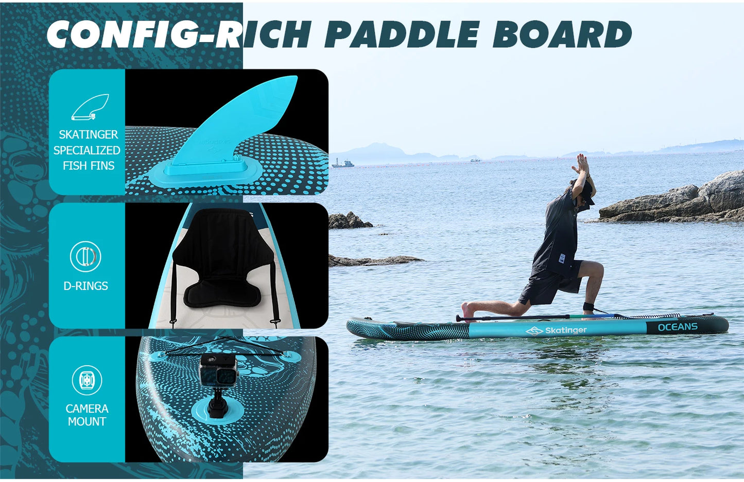 SUB Waterproof Inflatable Paddle Board 10'6''x32''x6''Adult Standing Style Aquatic Fishing With Accessories SUP сапборд