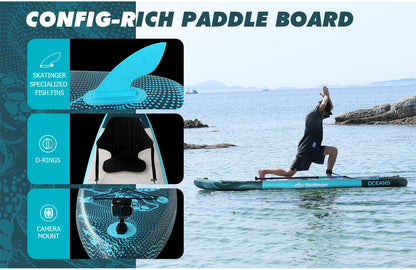 SUB Waterproof Inflatable Paddle Board 10'6''x32''x6''Adult Standing Style Aquatic Fishing With Accessories SUP сапборд