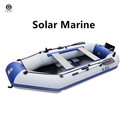 2.7m Wood Floor PVC Inflatable Fishing Kayak 0.9 mm Thick Leisure Rowing Rubber Pontoon Boat Solar Kayak