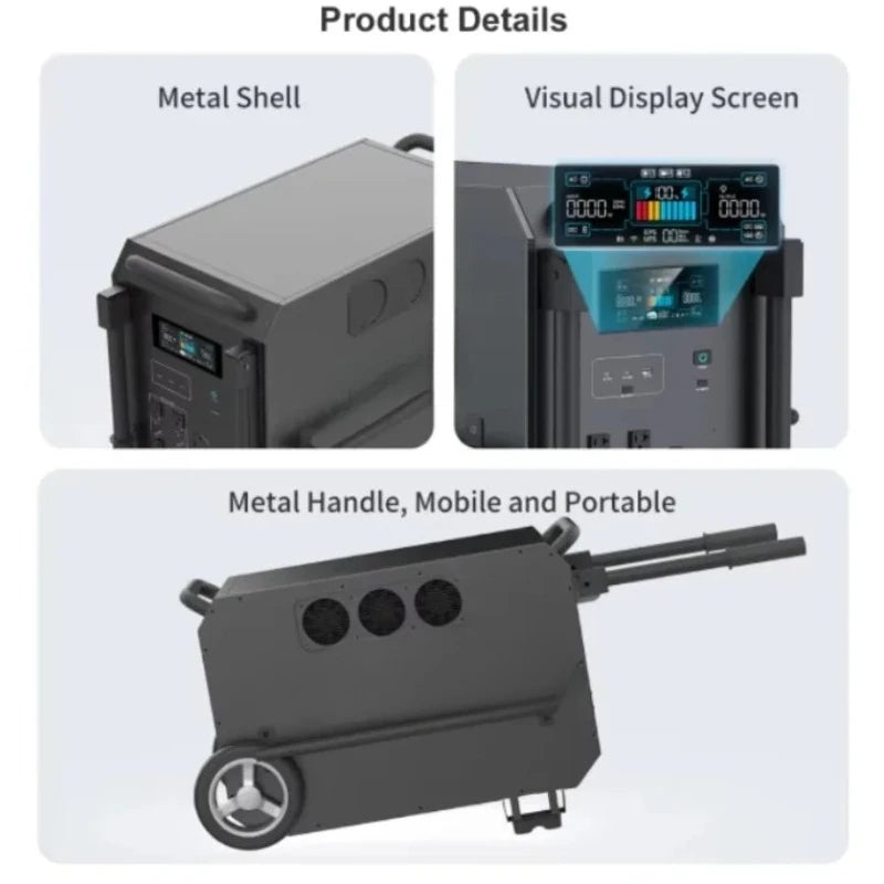 Solar Generator Power Station Shell Model Continuous Output 7200W  Capacity 9792Wh Battery Portable Eco-Friendly Energy Solution