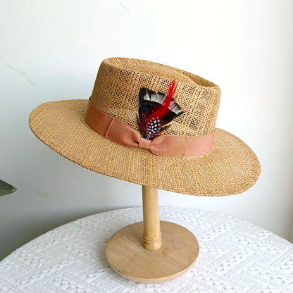 hats beach hat bohemian flat brim hat hand woven straw hat ladies summer vacation travel sun hat