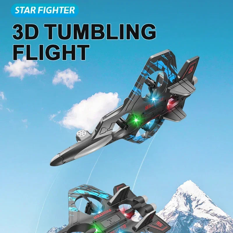 2.4GHz RC Drone with 4-Axis Gyro, One-Key 360° Flip Stunt Plane, Easy To Fly Remote Control Aircraft for Kids Adults