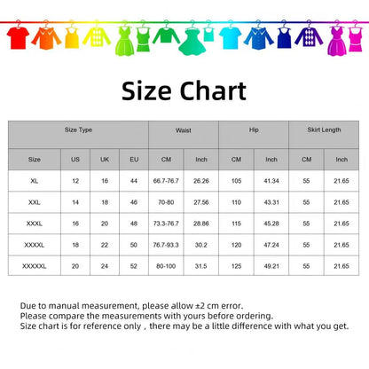Midi Skirt Ladies Folk Dance Skirt Elastic High Waist Spanish Swing Skirt Rainbow Large Swing Hem Mexican Flamenco Dance Skirts