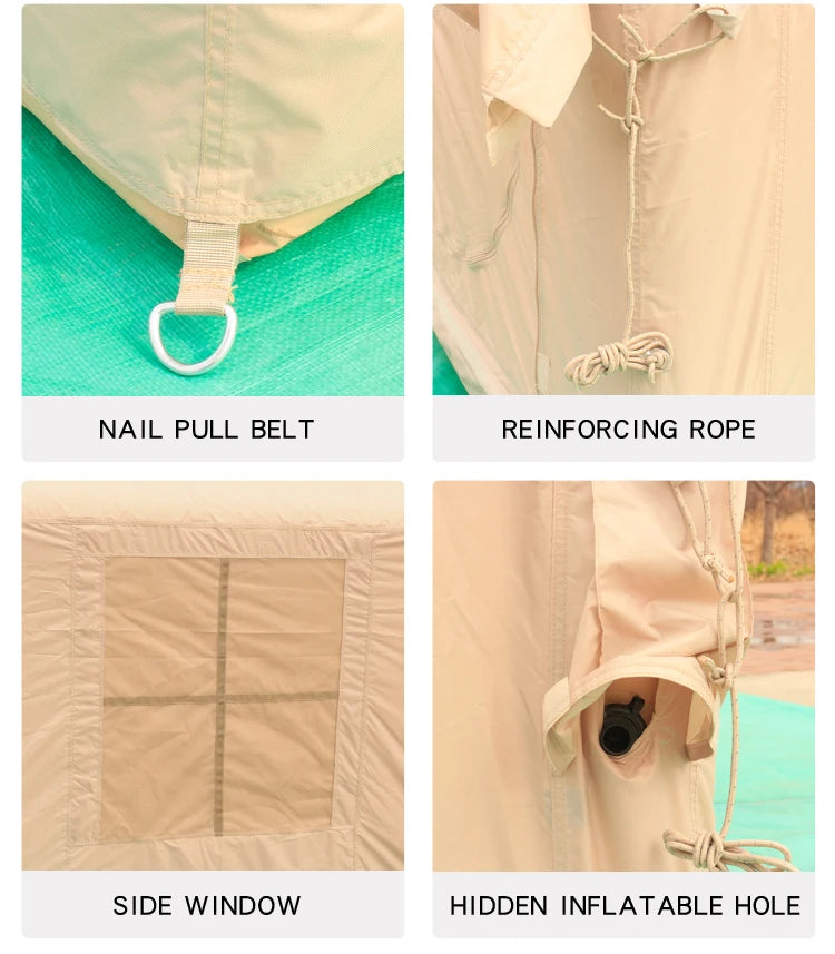 Outdoor Outdoor Camping Style Inflatable Tent Overnight Rainproof Thickeneded Camping Style Outdoor Cabin Roof 8 Square Meters