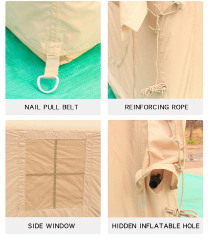 Outdoor Outdoor Camping Style Inflatable Tent Overnight Rainproof Thickeneded Camping Style Outdoor Cabin Roof 8 Square Meters