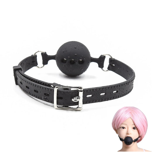 Soft silicone mouth plug with holes, full silicone mouth ball, couple flirting toy, fun mouth hook