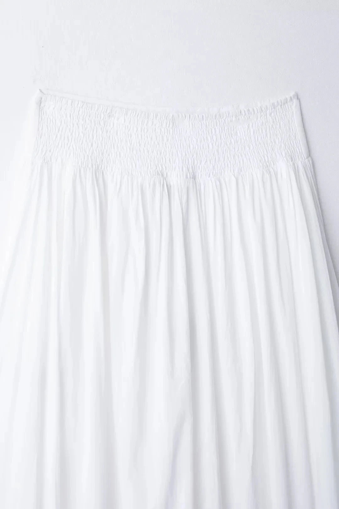 HH Blue Floral Embroidery Skirt For Women Fashion Casual Loose Elastic Waist Skirt Pleated Woman High Waist Midi Skirts